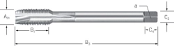 Závitník strojní s lamačem DIN 374/B | HSSE-V3 - typ závitu MF