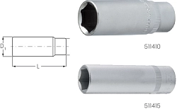 Nástrčná hlavice 1/4" prodloužená