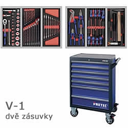 Dílenský vozík 7SL, osazený |  67kusů V-1 | 450kg | PRETEC  | modrý