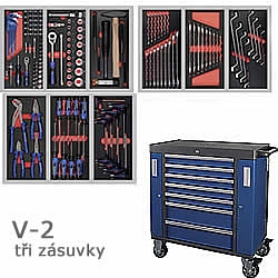 Dílenský vozík 7XL, osazený | 142kusů V-2 | 500kg | PROJAHN | tmavě modrý